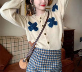 Long Sleeve Floral Embroidered Cardigan Sweater